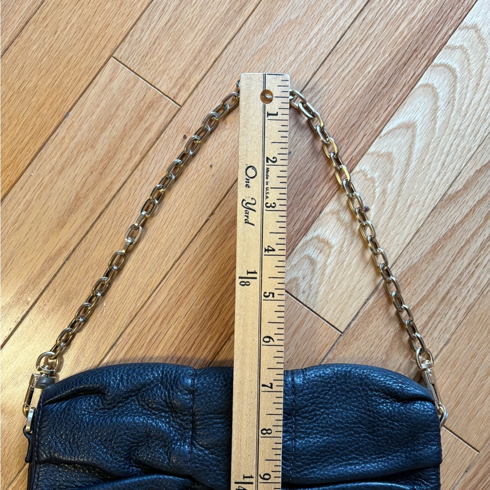 Cole Haan, black leather handbag, removable chain strap, VGUC - Picture 9 of 12